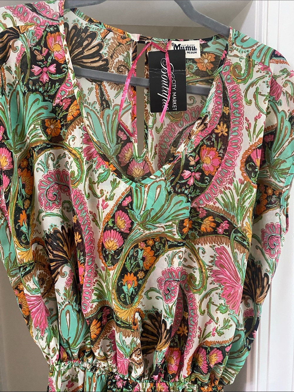 NWT Show Me Your MuMu Rowdy Ladies Green Pink Paisley Jumpsuit Romper Sz M